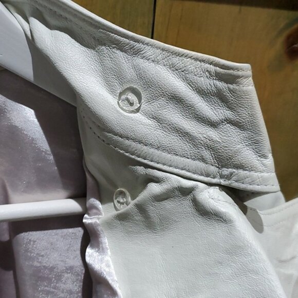 BOSTON PROPER WHITE LEATHER MOTO JACKET WITH STUDS SIZE MEDIUM - Picture 12 of 16